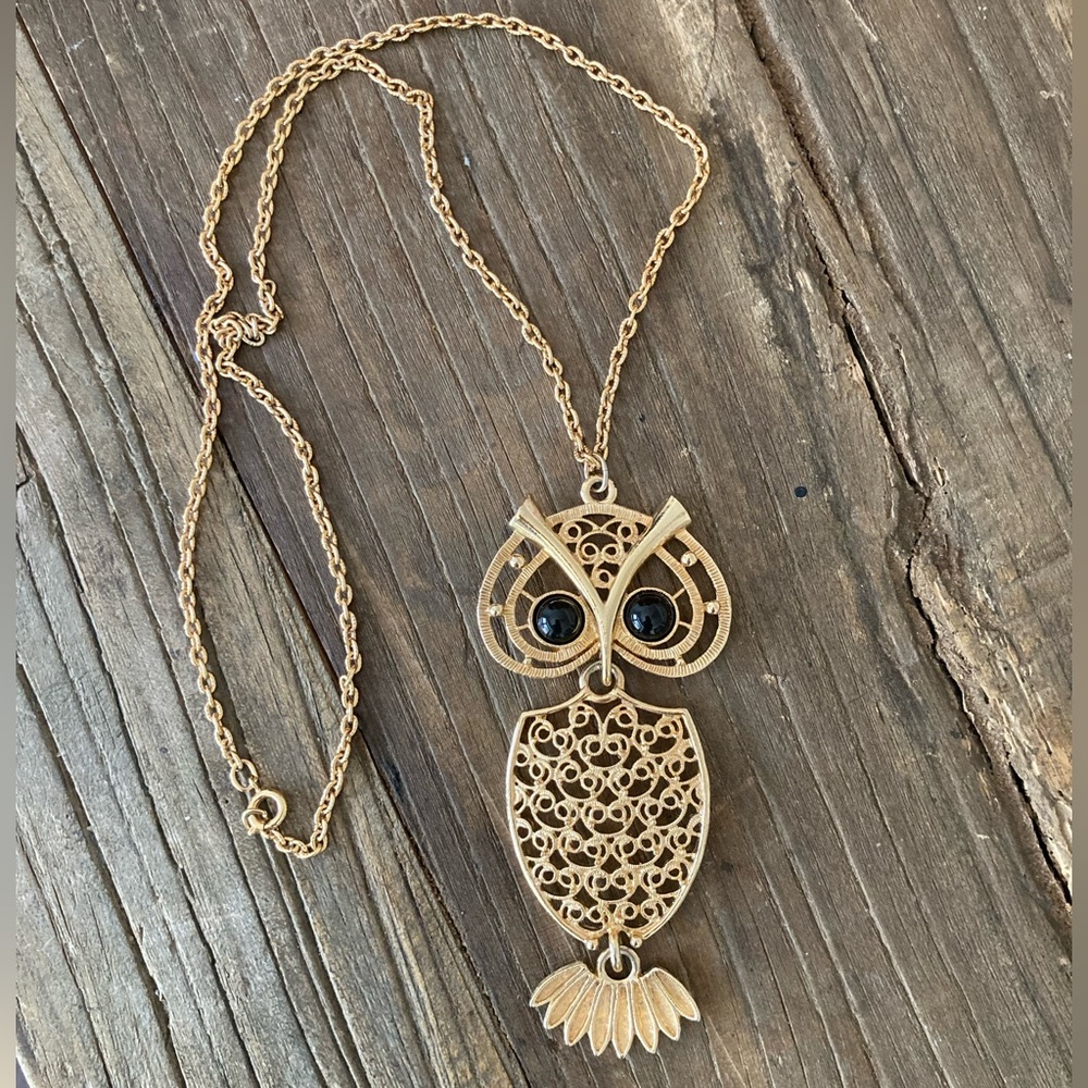 Night-Owl Gold Tone Sarah Coventry Necklace